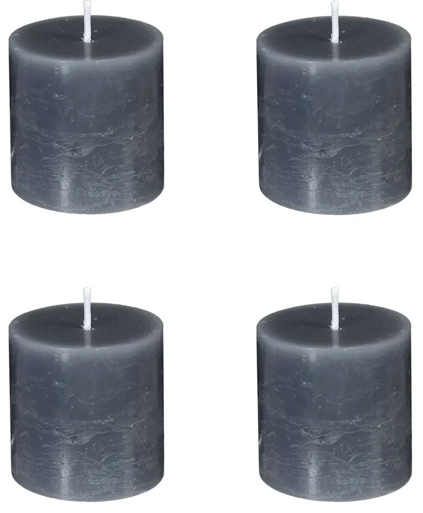 Κεριά (Σετ 4τμχ) C-B Grey Rustic 123135