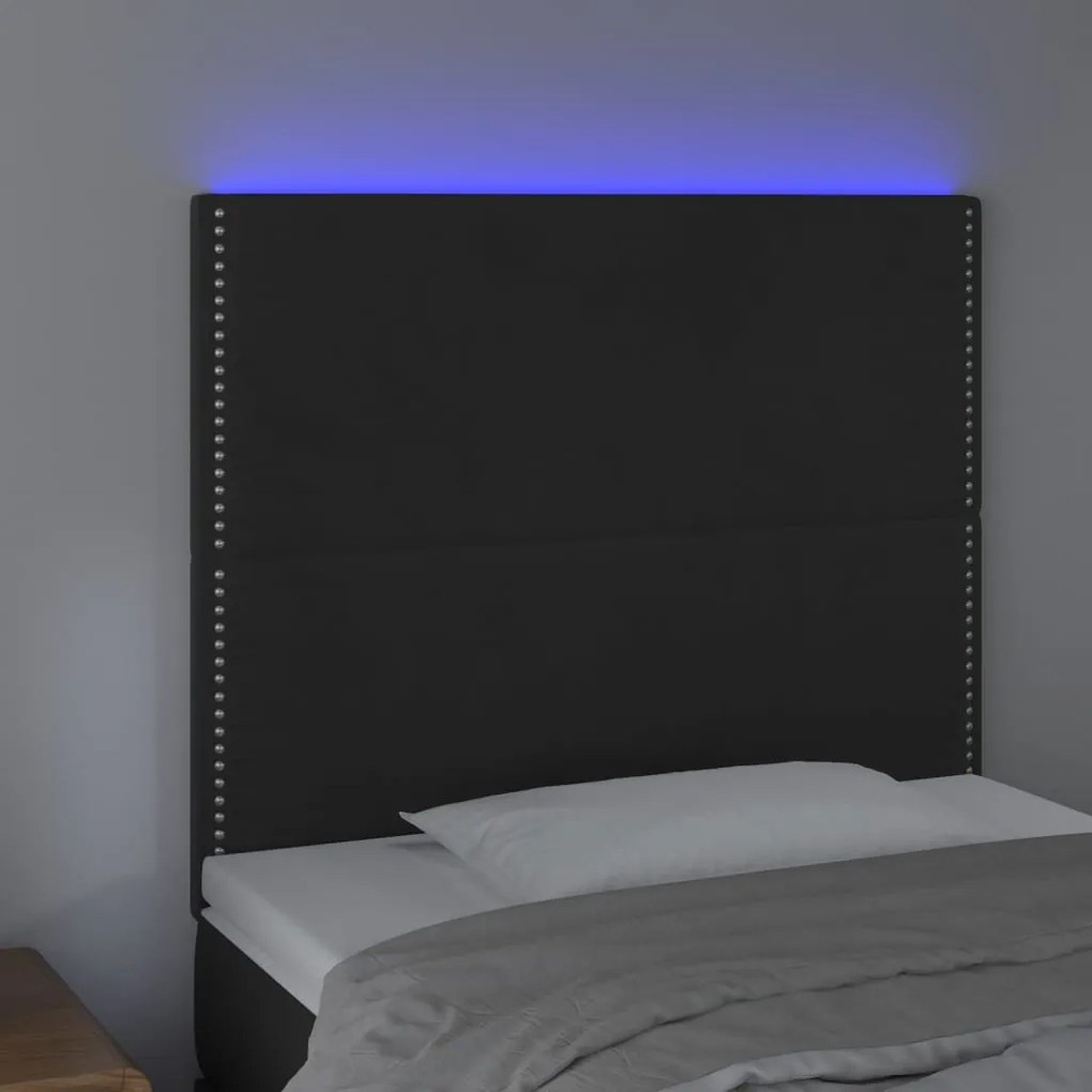 Κεφαλάρι Κρεβατιού LED Μαύρο 90x5x118/128 εκ. Βελούδινο 3122322