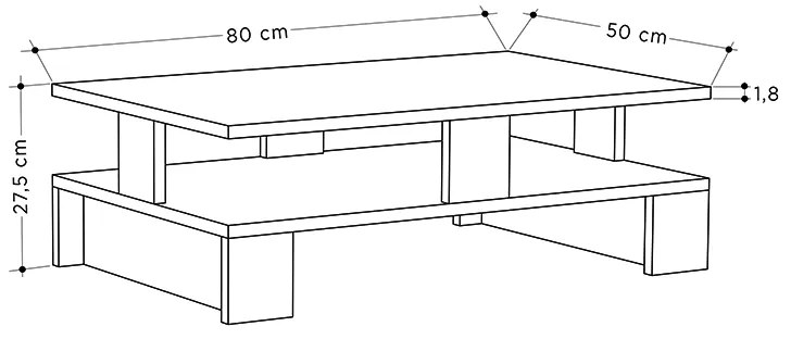 ΤΡΑΠΕΖΑΚΙ ΣΑΛΟΝΙΟΥ MANSU MEGAPAP ΧΡΩΜΑ ΓΚΡΙ ΡΕΤΡΟ 80X50X27ΕΚ.