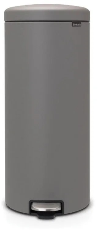 Κάδος με πεντάλ Brabantia NewIcon 1001092, 30 L, Εύκολο κλείσιμο, Αντιολισθητική βάση, Σατινέ φινίρισμα, Γκρι