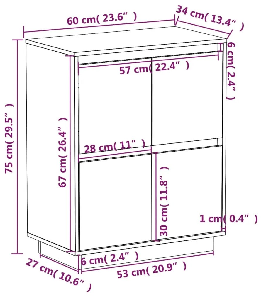 ΝΤΟΥΛΑΠΙ 60 X 34 X 75 ΕΚ. ΑΠΟ ΜΑΣΙΦ ΞΥΛΟ ΠΕΥΚΟΥ 813375