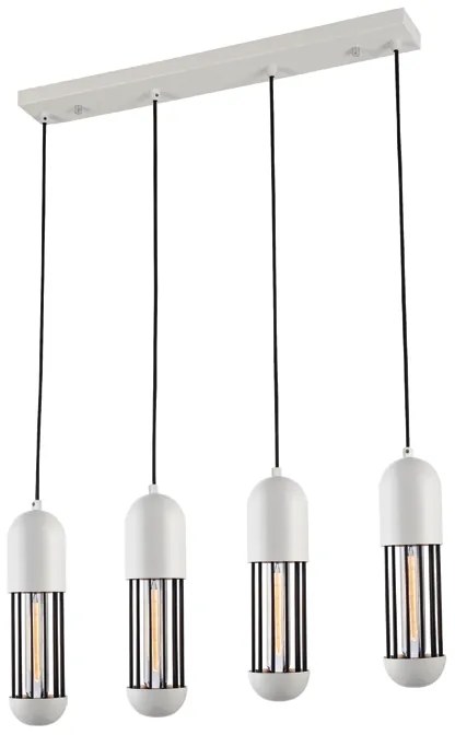 ΚΡΕΜΑΣΤΟ Φ/Σ 4ΧΕ27 ΛΕΥΚΟ ΜΕΤΑΛΛΙΚΟ 65X8XH120CM LAB ACA HM174P65WH