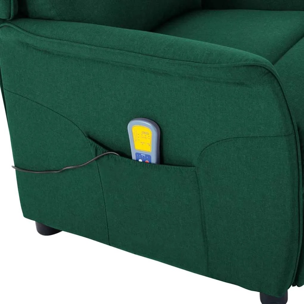 vidaXL Καρέκλα μασάζ Σκούρο Πράσινο 67.5 x 93.5 x 101.5 εκ ύφασμα