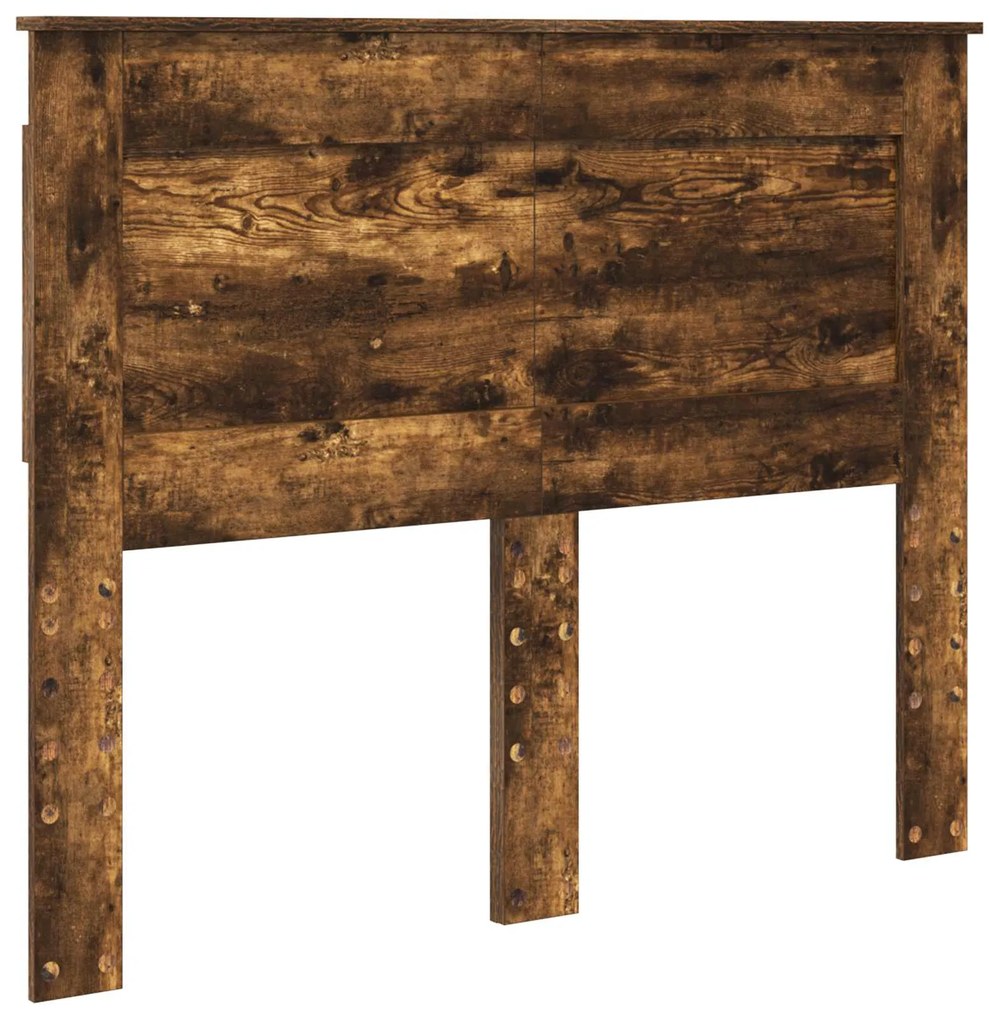 vidaXL Σκελετός Κρεβατιού Καπνιστό Δρύς 120 x 190 cm Μηχανήματος Ξύλο