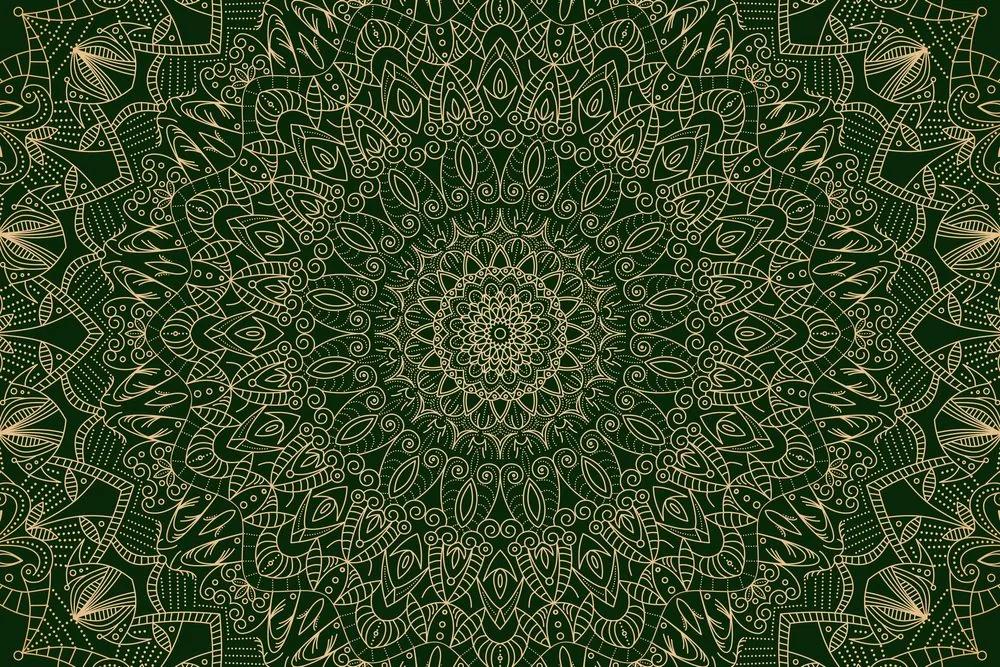 Εικόνα λεπτομερώς διακοσμητικό Mandala σε πράσινο χρώμα - 60x40