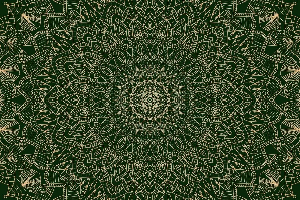 Εικόνα λεπτομερώς διακοσμητικό Mandala σε πράσινο χρώμα - 90x60
