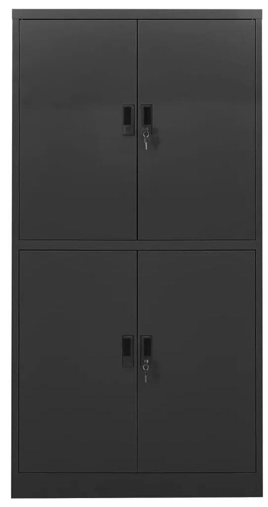 vidaXL Ντουλάπα Γραφείου Ανθρακί 90 x 40 x 180 εκ. Ατσάλινη