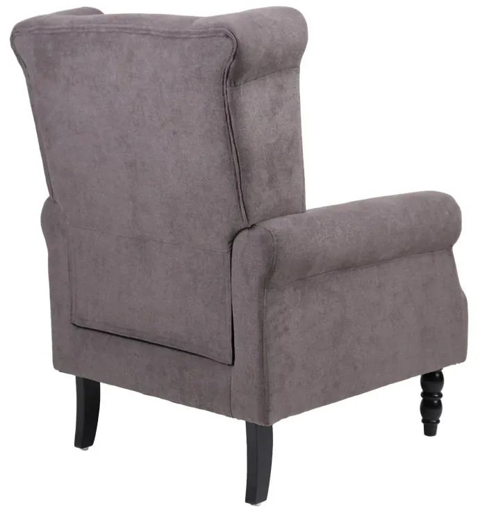 Πολυθρόνα Piore ανθρακί ύφασμα και πόδι rubberwood σε μαύρη απόχρωση 77x80x106εκ 77x80x106 εκ.