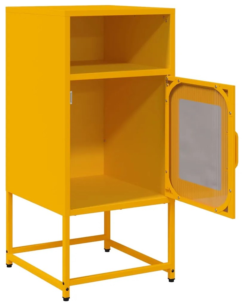 Κομοδίνο ντουλάπι μουστάρδας κίτρινο 36x39x78 cm - Κίτρινο