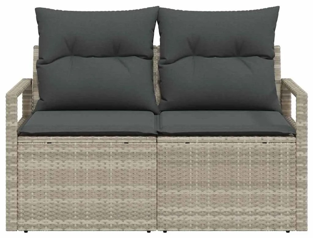 vidaXL Καναπές Κήπου με μαξιλάρι Γκρι 120 x 62 x 69εκ συνθετικό ρατάν