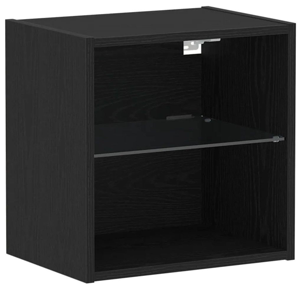 vidaXL Ράφι Πλωτό 2 τεμ Μαύρη Δρυς 40x28,5x40 εκ Κατασκευασμένο ξύλο