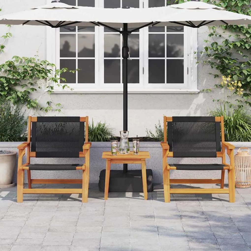 vidaXL Εξωτερικά Έπιπλα 2 pcs Μαύρο 78 x 67 x 73εκ. Μασίφ ξύλο ακακίας