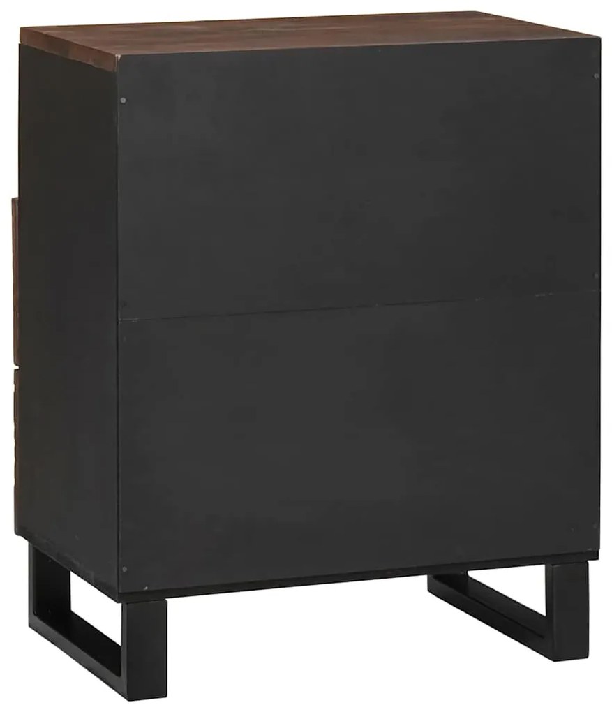 vidaXL Κομοδίνο με συρτάρι Καρυδιά 50 x 33 x 60 εκ Μασίφ ξύλο μάνγκο