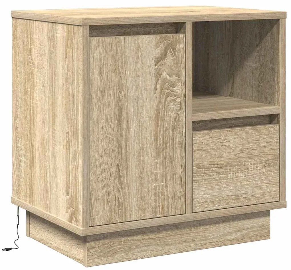 vidaXL Κομοδίνο με συρτάρι 2 pcs Δρύς Sonoma 50 x 34,5 x 50 εκ.