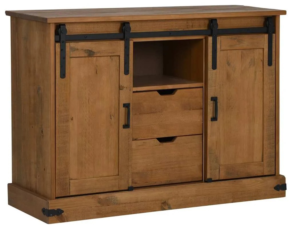 vidaXL Sideboard HALDEN 2 συρόμενες πόρτες 112x40x80 cm μασίφ ξύλο