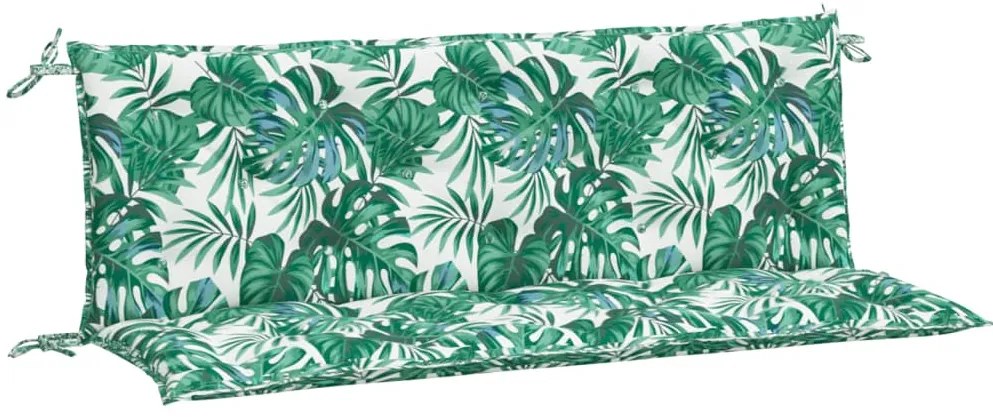 vidaXL Μαξιλάρια Πάγκου Κήπου 2 τεμ. Σχέδιο Φύλλων 150x50x7 εκ. Ύφασμα