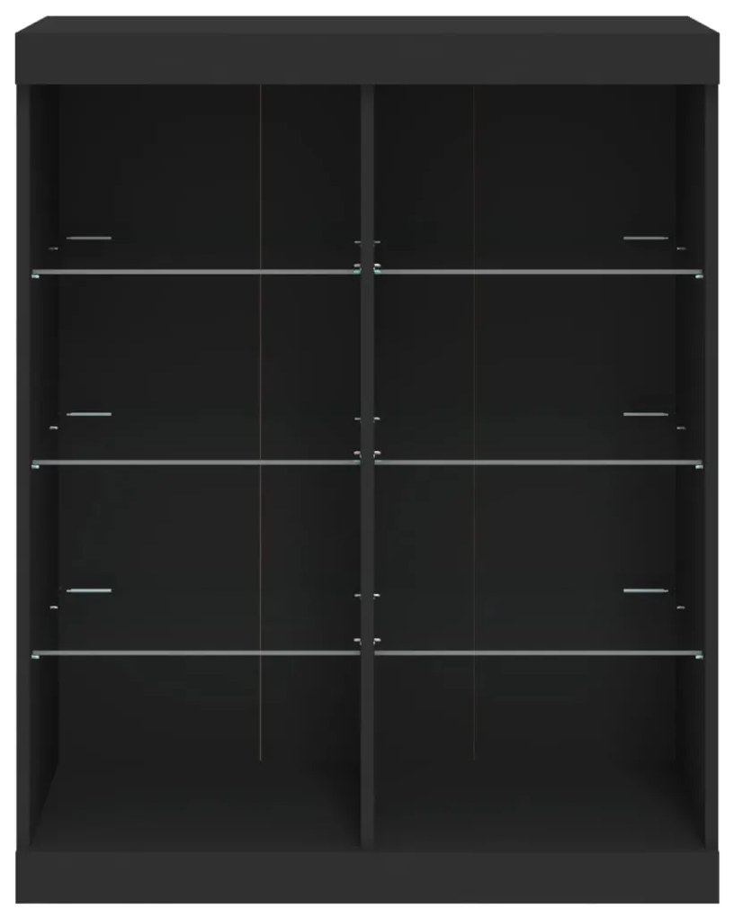 vidaXL Μπουφές με Φώτα LED Μαύρος 81 x 37 x 100 εκ.