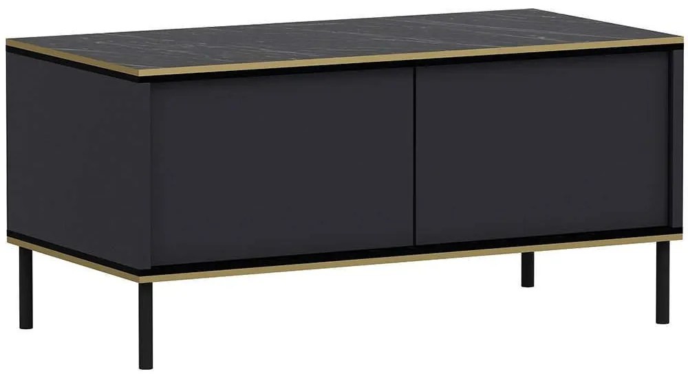 Τραπέζι Σαλονιού Imaj 382NRC1524 90x45x40cm Marble Effect Black-Anthracite