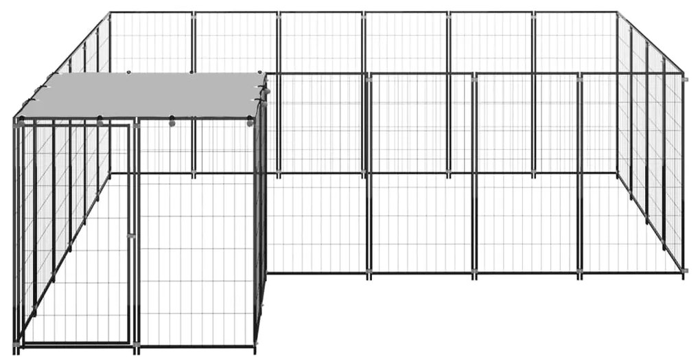 vidaXL Σπιτάκι Σκύλου Μαύρο 8,47 μ² Ατσάλινο