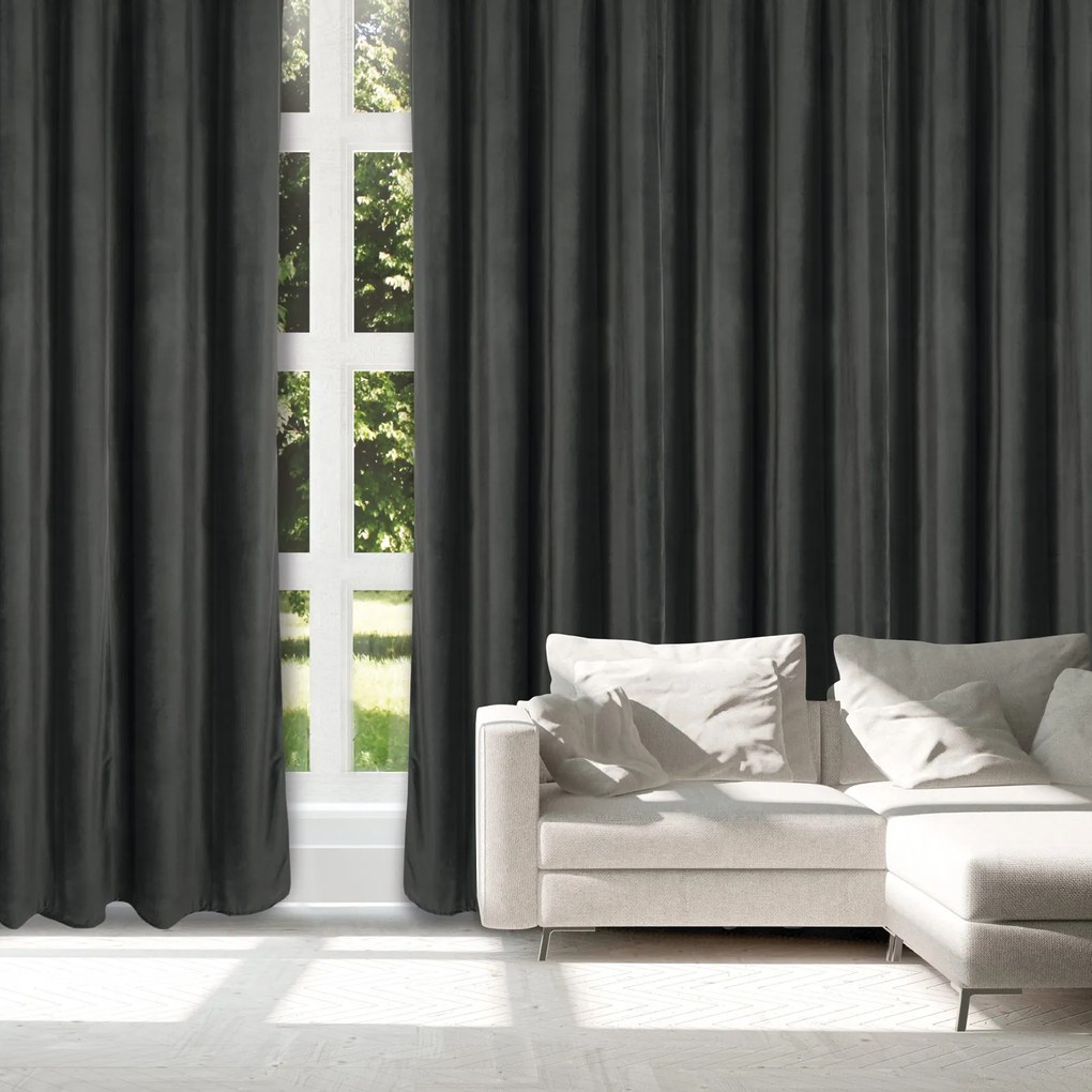 Κουρτίνα Με Τρούκς Polyester 140x270εκ. Curtain Line 2232 Γκρι Σκούρο Das Home