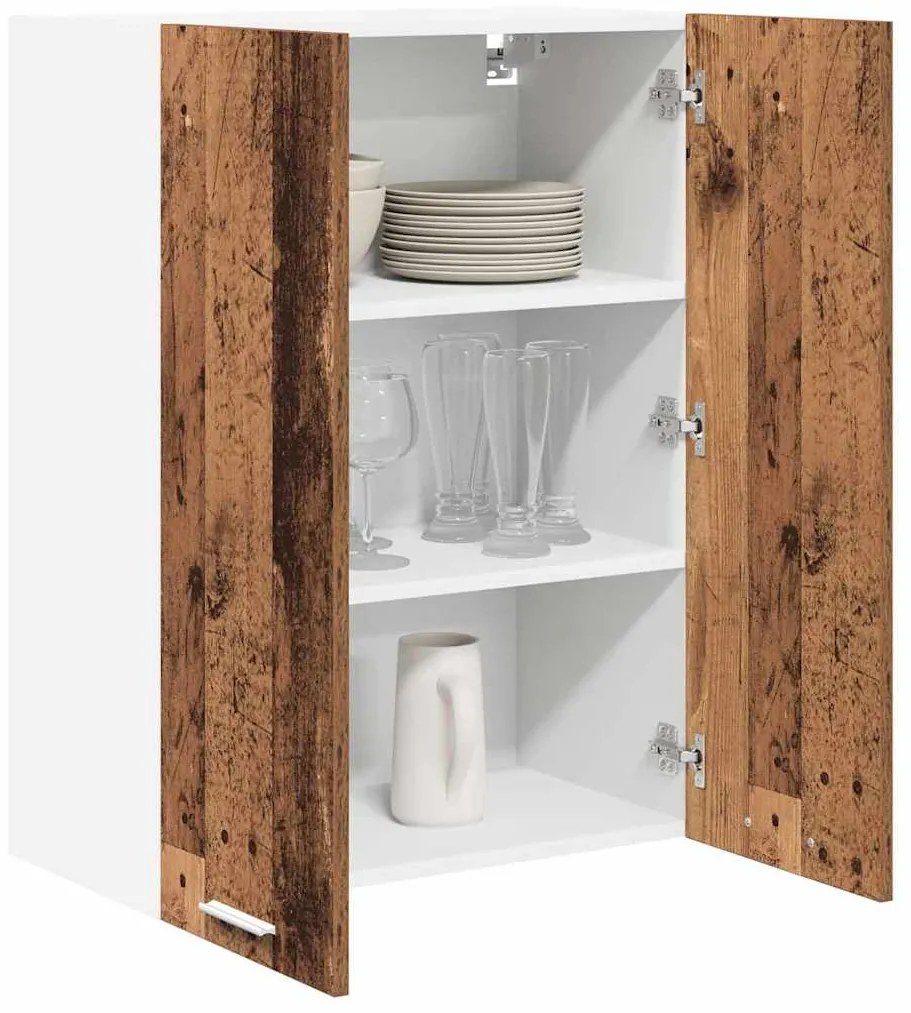 vidaXL Κρεμαστό ντουλάπι με αποθήκευση Παλιό ξύλο 60 x 31 x 80 εκ.