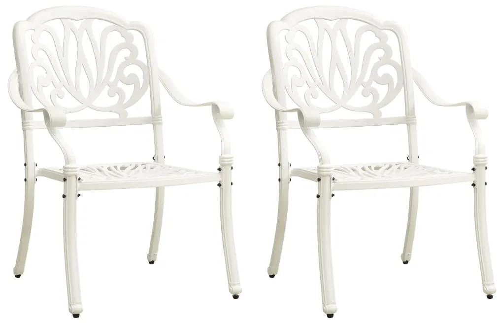 315569 vidaXL Καρέκλες Κήπου 2 τεμ. Λευκές από Χυτό Αλουμίνιο Λευκό, 1 Τεμάχιο