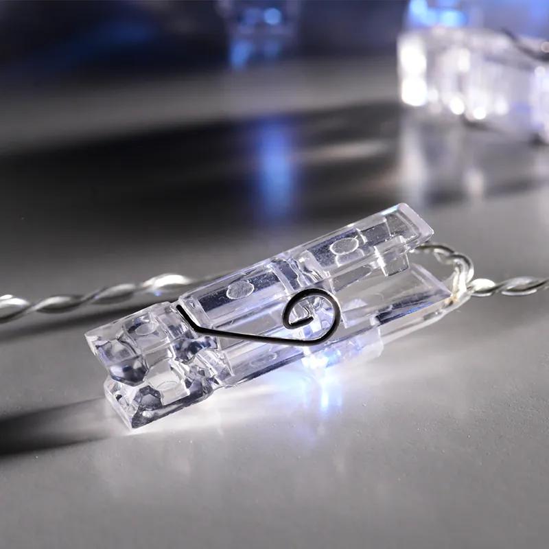 "PLASTIC CLIPS" 10 LED ΛΑΜΠΑΚ ΣΕΙΡΑ ΜΠΑΤΑΡ.(3xAA) ΨΥΧΡΟ ΛΕΥΚΟ IP20 135+30cm ΔΙΑΦΑΝ ΚΑΛΩΔ ΤΡΟΦΟΔ ACA FCLIP10W2A