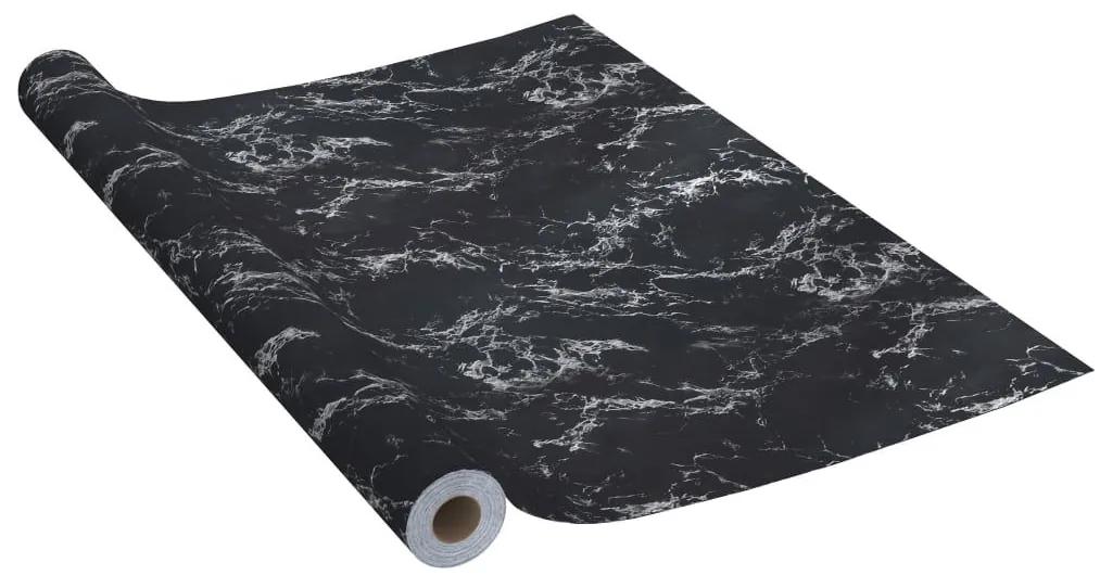 Μεμβράνη Αυτοκόλλητη για Έπιπλα Μαύρη Όψη Πέτρας 500x90 εκ. PVC - Μαύρο