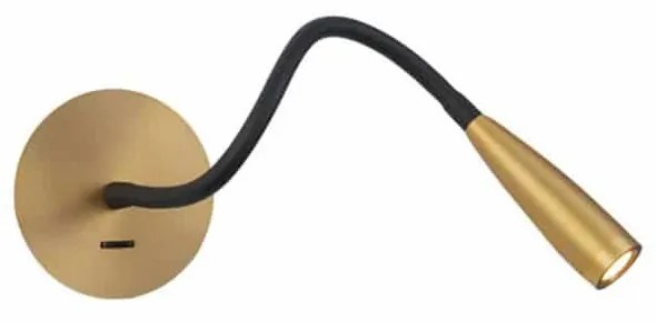 Φωτιστικό Τοίχου - Απλίκα Led H-63 3W 3000K 80Lm Brass Aluminium