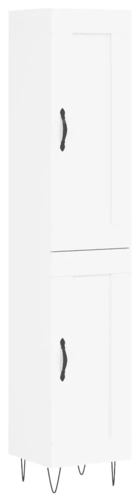 vidaXL Ντουλάπι Λευκό 34,5 x 34 x 180 εκ. από Επεξεργασμένο Ξύλο