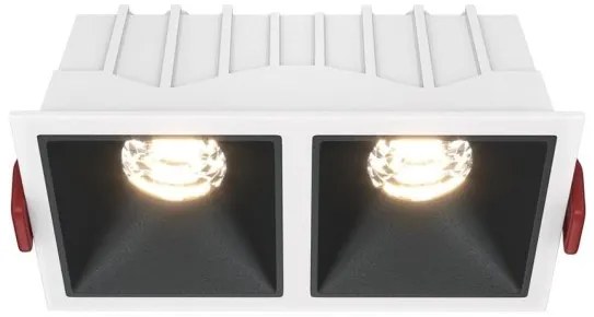 Χωνευτό Σποτ Οροφής Alfa LED 20W 3000K Διπλό Μαύρο-Λευκό DL043-02-10W3K-D-SQ-WB MAYTONI-DL043-02-10W3K-D-SQ-WB-Μαύρο-Λευκό DL043-02-10W3K-D-SQ-WB