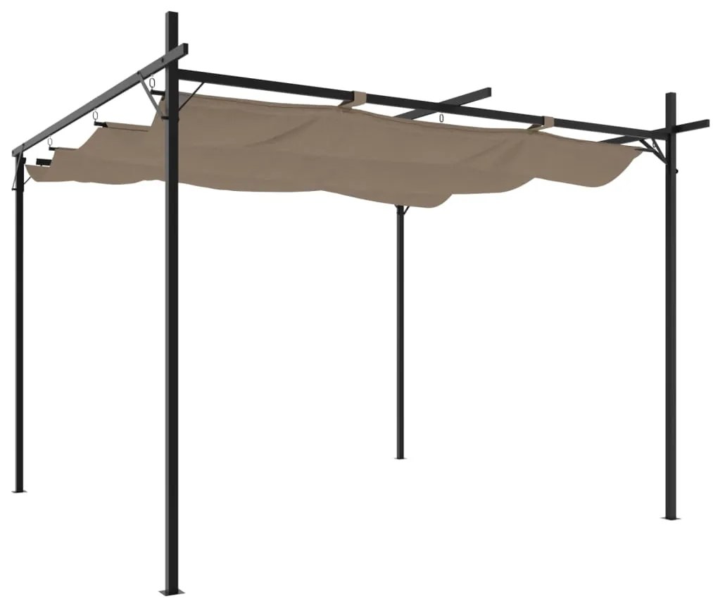vidaXL Πέργκολα με Πτυσσόμενη Οροφή Taupe 295 x 292 x 230 εκ.