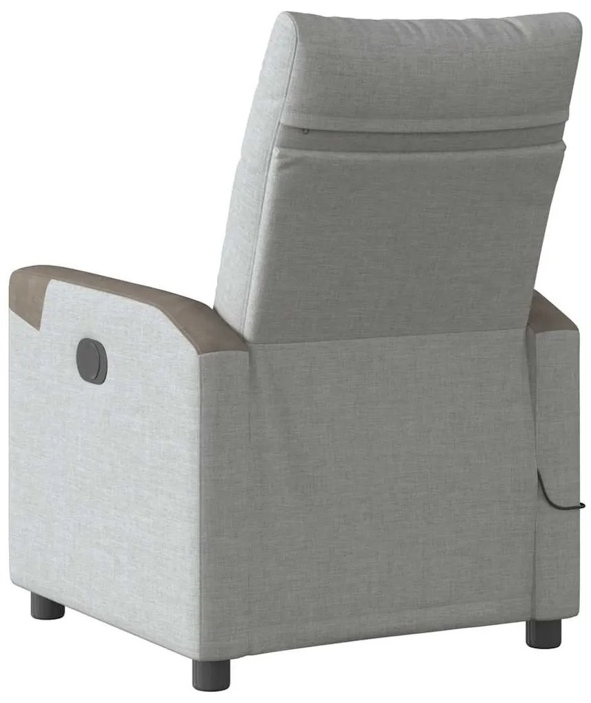 vidaXL καρέκλα ανάκλισης μασάζ Cloud Grey Fabric