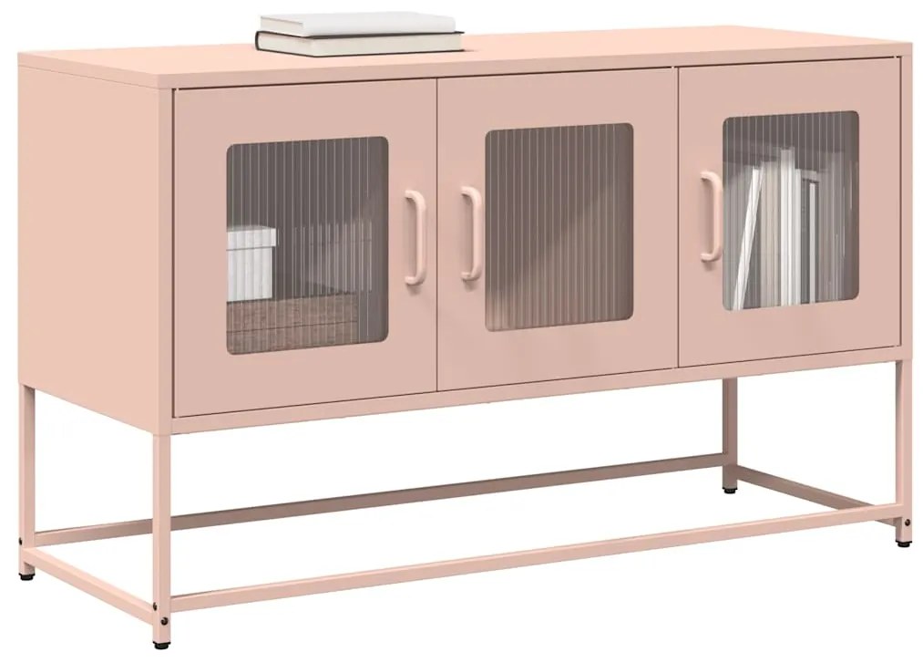 ντουλάπι τηλεόρασης vidaXL Ροζ 100,5x39x60,5 cm Ατσάλι ψυχρής έλασης