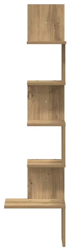 vidaXL Γωνιακό ράφι τοίχου Δρυς τεχνίτης 32x32x127,5 cm