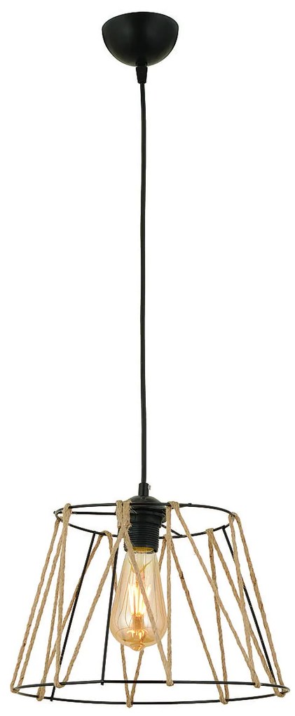 Φωτιστικό Κρεμαστό ArteLibre KRO Μαύρο Μέταλλο 30x80cm-14780041