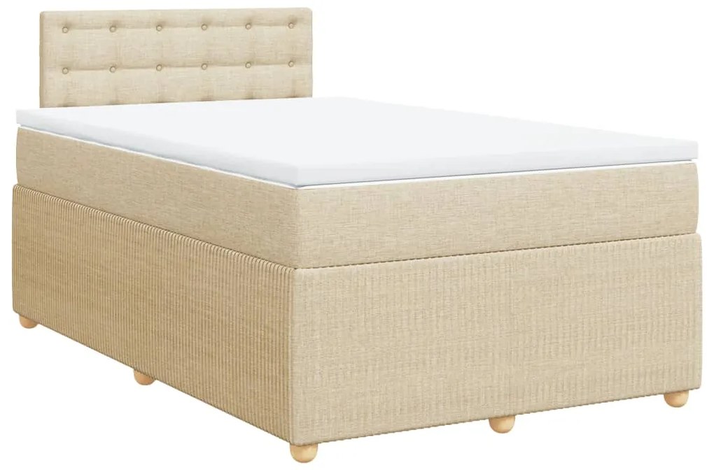 ΚΡΕΒΑΤΙ BOXSPRING ΜΕ ΣΤΡΩΜΑ ΚΡΕΜ 120X200 ΕΚ. ΥΦΑΣΜΑΤΙΝΟ 3287442