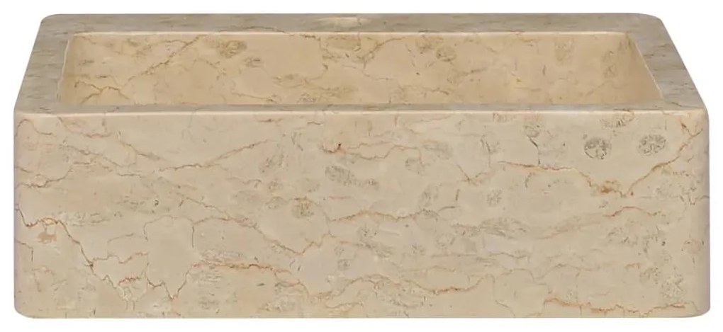 vidaXL Νιπτήρας Κρεμ 40 x 40 x 12 εκ. Μαρμάρινος