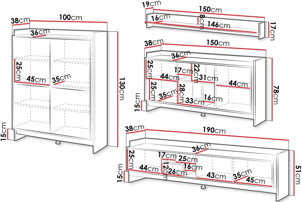 Σύνθεση σαλονιού Porto II