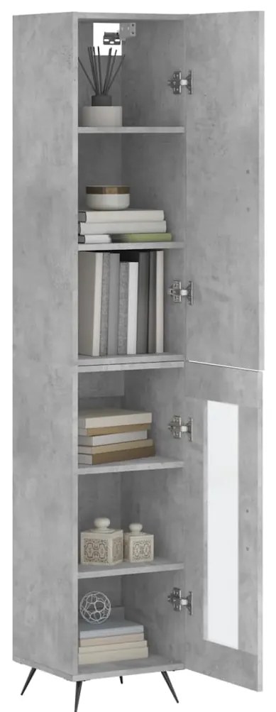 vidaXL Ντουλάπι Γκρι Σκυροδέματος 34,5x34x180 εκ. Επεξεργασμένο Ξύλο