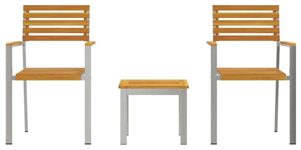 vidaXL Σέτ φαγητού για κήπο 3 pcs Καφέ Στερεό Ξύλο Ακακίας