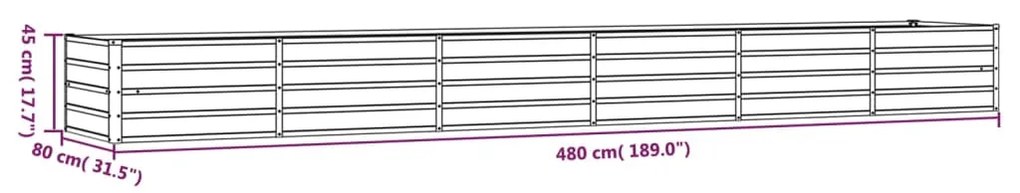 Ζαρντινιέρα Σκουριασμένο 480x80x45 εκ. Ατσάλι Σκληρυθέν Αέρα - Καφέ