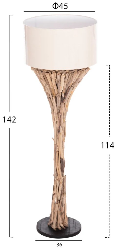ΔΙΑΚΟΣΜΗΤΙΚΟ ΦΩΤΙΣΤΙΚΟ ΔΑΠΕΔΟΥ ALTAR HM4433 DRIFTWOOD--ΛΕΥΚΟ PVC Φ45x142Υεκ.