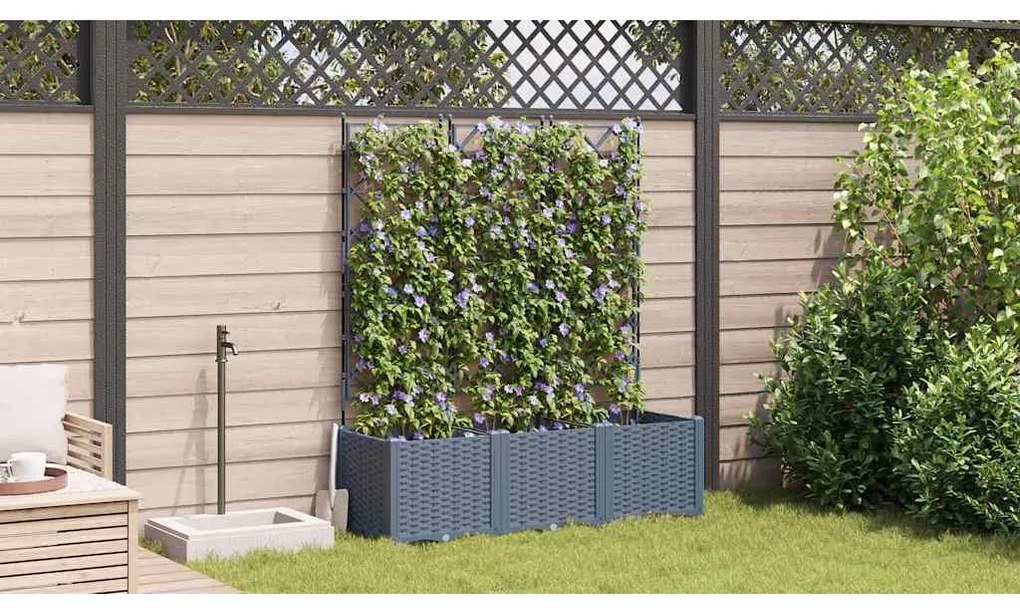 vidaXL Κηποτινάκι με Τρέλα 3 pcs Ανοιχτό γκρι 120 x 40 x 143 εκ. PP