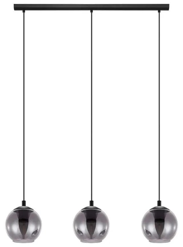 Φωτιστικό Οροφής Ράγα Ariscani 98652 Black-Clear Eglo Metal, Glass