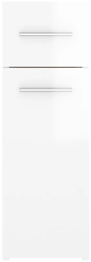 Συρταριέρα Γενικής Χρήσης Γυαλ. Λευκό 20x45,5x60εκ. Μοριοσανίδα - Λευκό