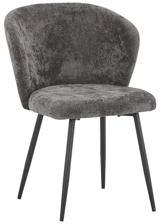 Καρέκλα Karg pakoworld καφέ ύφασμα-πόδι μαύρο μέταλλο 57x62x80εκ