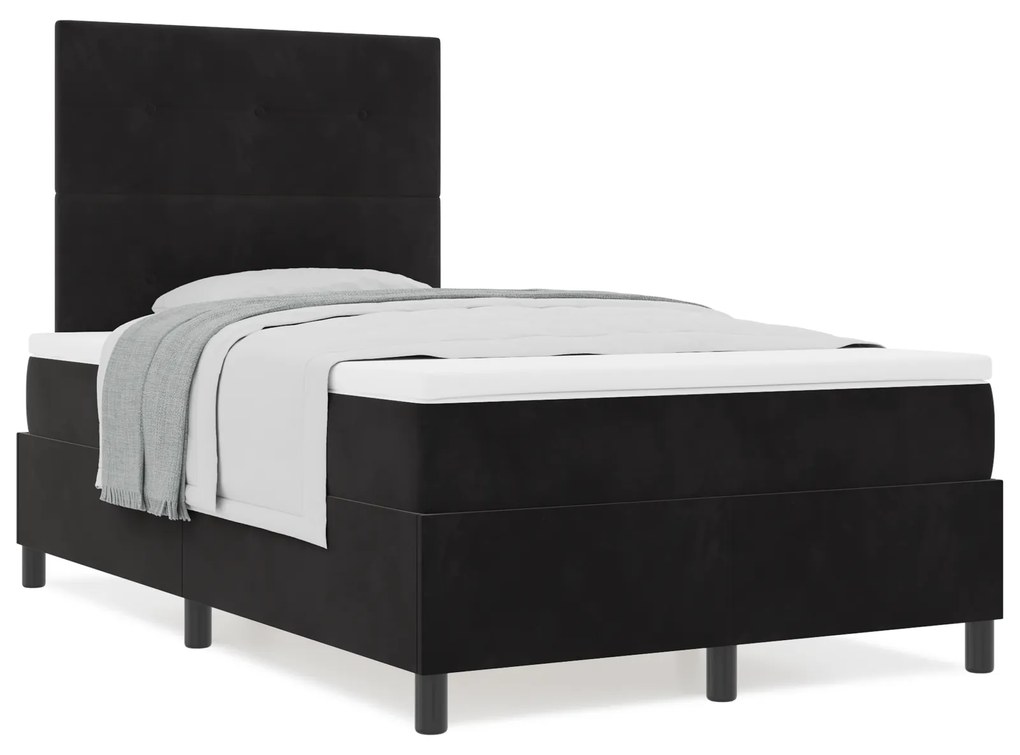 vidaXL κρεβάτι box spring με στρώμα Μαύρο Μικρό Διπλό Βελούδο