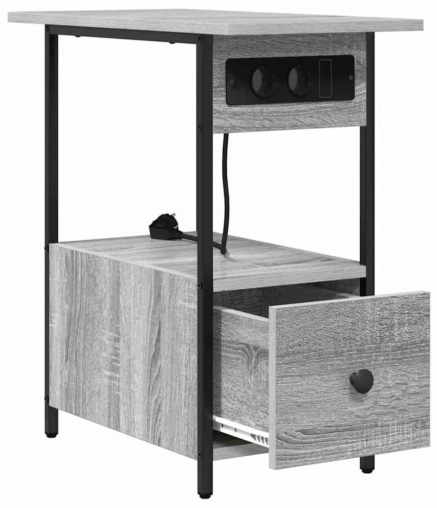 vidaXL Κομοδίνο Γκρι sonoma 60 x 30 x 61 εκ Επεξεργασμένο ξύλο