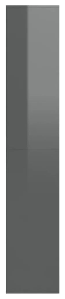 vidaXL Παπουτσοθήκη Γυαλιστερό Γκρι 54 x 34 x 183 εκ. από Μοριοσανίδα